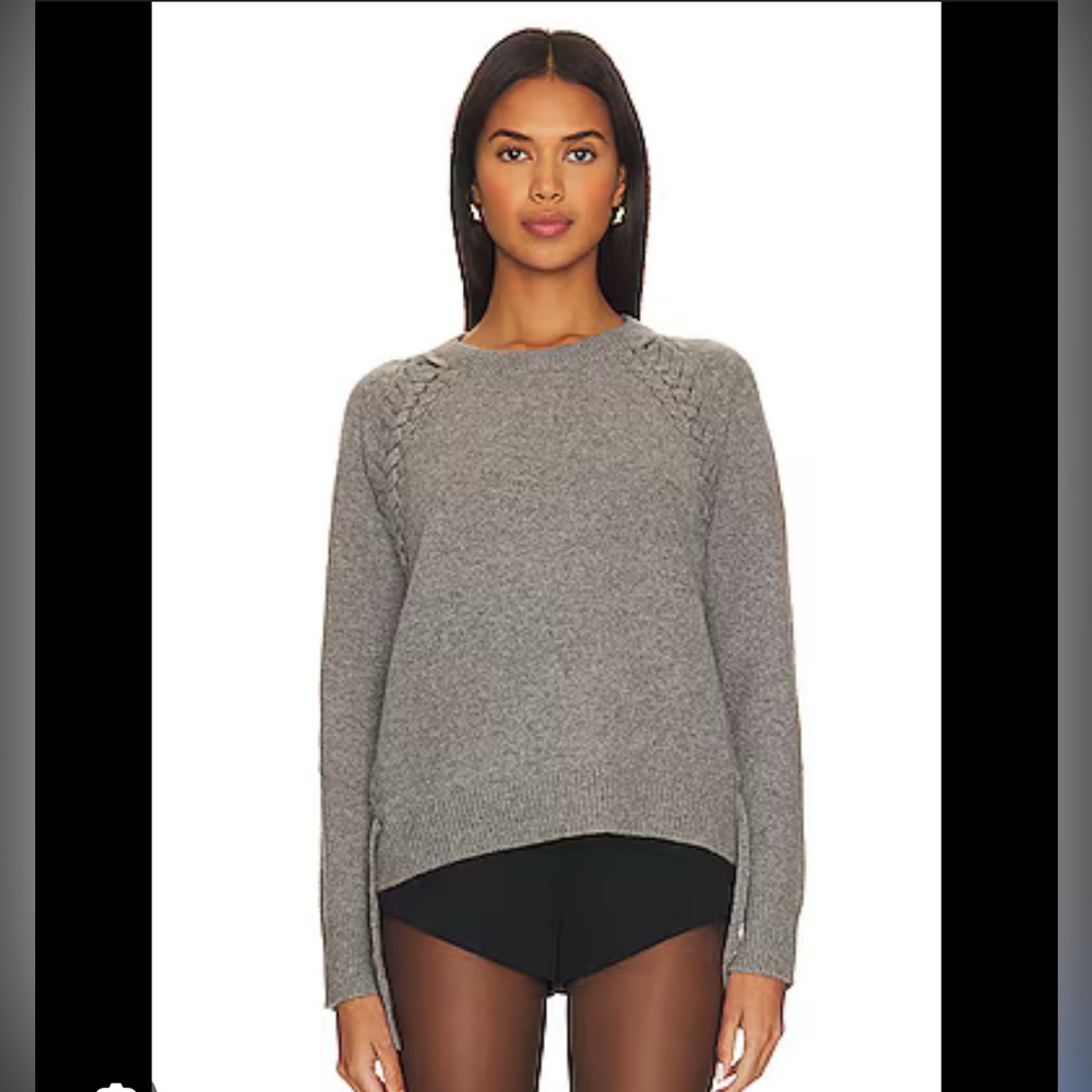 Hand Braided Lace Up Crew Neck